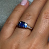 10K Yellow Gold Sapphire & Diamonds Ring Size 6