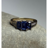 10K YELLOW GOLD SAPPHIRE & DIAMONDS RING SIZE 6