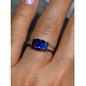 10K YELLOW GOLD SAPPHIRE & DIAMONDS RING SIZE 6