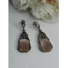 Vintage 925 Sterling Silver Abalone Earrings Length 2 Inch
