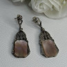 Vintage 925 Sterling Silver Abalone Earrings Length 2 Inch