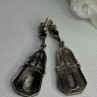 Vintage 925 Sterling Silver Abalone Earrings Length 2 Inch