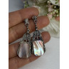 Vintage 925 Sterling Silver Abalone Earrings Length 2 Inch