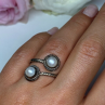Share Vintage 925 Sterling Silver Pearl Ring Size 5