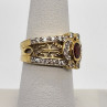925 Sterling Silver Ruby & Quartz Ring Size 7