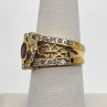 925 Sterling Silver Ruby & Quartz Ring Size 7