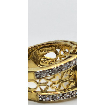 925 STERLING SILVER RUBY & QUARTZ RING SIZE 7