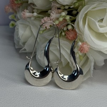 Elegant 925 Sterling Silver Earrings Length 1.90 Inch