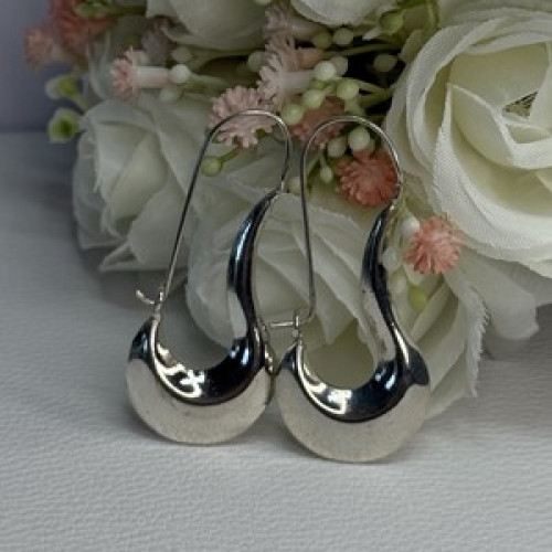Elegant 925 Sterling Silver Earrings Length 1.90 Inch