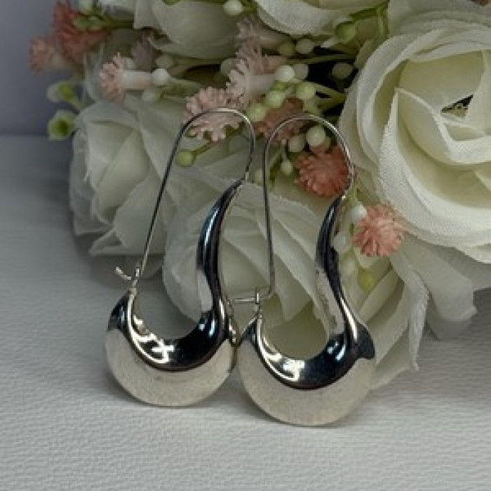 Elegant 925 Sterling Silver Earrings Length 1.90 Inch