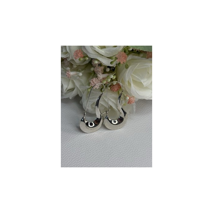 Elegant 925 Sterling Silver Earrings Length 1.90 Inch