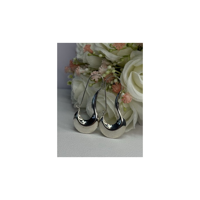 Elegant 925 Sterling Silver Earrings Length 1.90 Inch