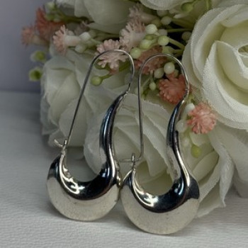 Elegant 925 Sterling Silver Earrings Length 1.90 Inch