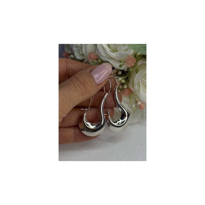 Elegant 925 Sterling Silver Earrings Length 1.90 Inch