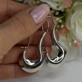 Elegant 925 Sterling Silver Earrings Length 1.90 Inch