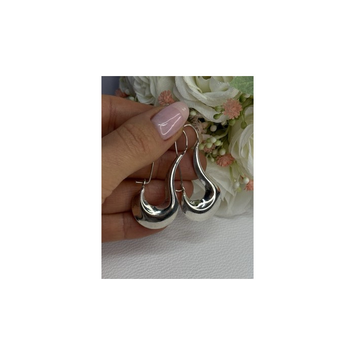 Elegant 925 Sterling Silver Earrings Length 1.90 Inch