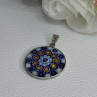 Amv Italian Venice Murano Millefiori 925 Sterling Silver Pendant