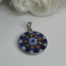 Amv Italian Venice Murano Millefiori 925 Sterling Silver Pendant