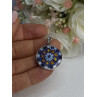 Amv Italian Venice Murano Millefiori 925 Sterling Silver Pendant