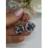 Murano Venice Millefiori 925 Sterling Silver Earrings Length 1.60 Inch