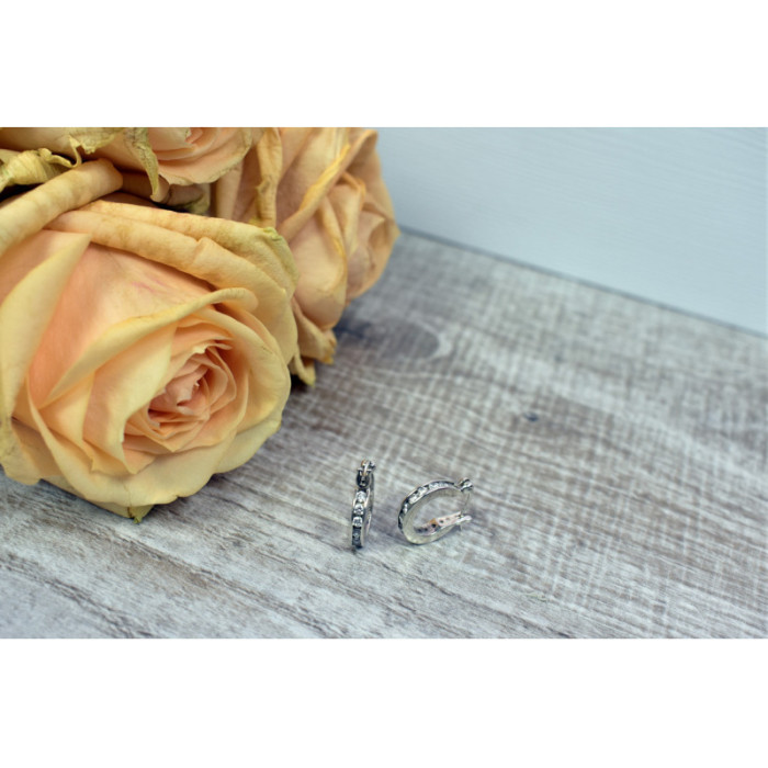 925 Sterling Silver CZ Classic Earrings Thailand