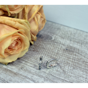 925 Sterling Silver CZ Classic Earrings Thailand