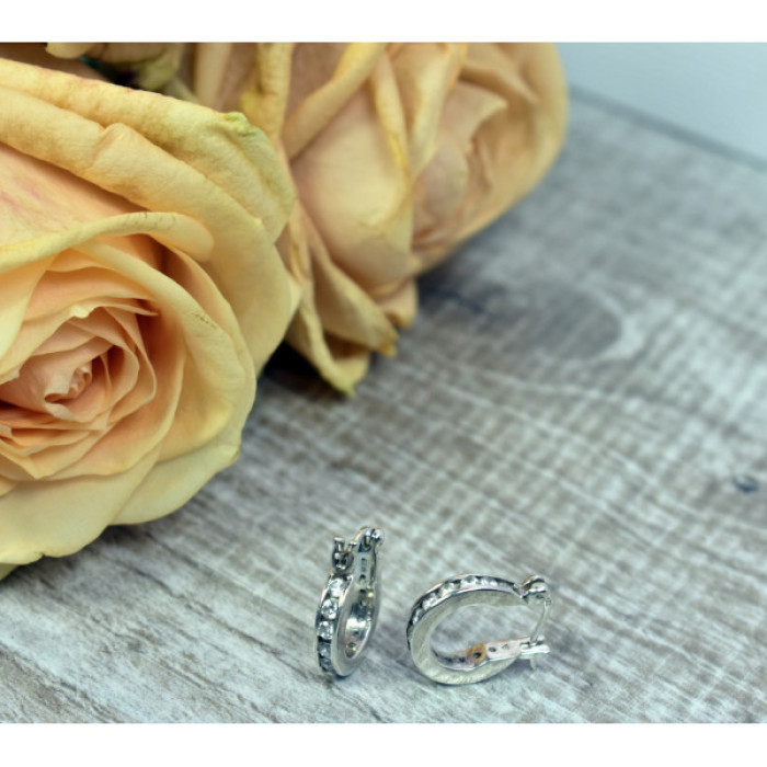 925 Sterling Silver CZ Classic Earrings Thailand