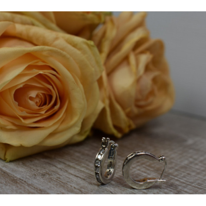 925 Sterling Silver CZ Classic Earrings Thailand