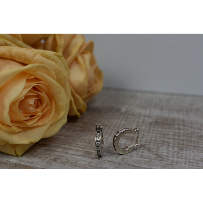 925 Sterling Silver CZ Classic Earrings Thailand