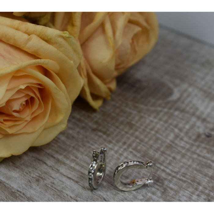 925 Sterling Silver CZ Classic Earrings Thailand