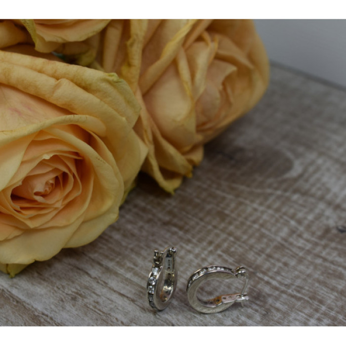 925 Sterling Silver CZ Classic Earrings Thailand