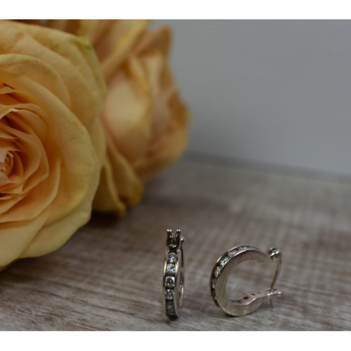 925 Sterling Silver CZ Classic Earrings Thailand