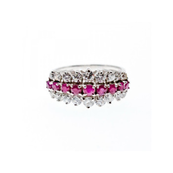 925 STERLING SILVER PINK SPINEL & CZ RING SIZE 9.25