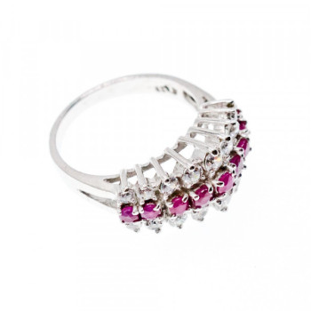 925 Sterling Silver Pink Spinel & CZ Ring Size 9.25