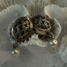 Michael Dawkins 925 Sterling Silver Pearl Earrings Length 1.30 Inch