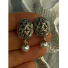 Michael Dawkins 925 Sterling Silver Pearl Earrings Length 1.30 inch