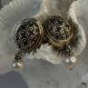Michael Dawkins 925 Sterling Silver Pearl Earrings Length 1.30 Inch