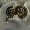 Michael Dawkins 925 Sterling Silver Pearl Earrings Length 1.30 Inch