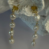 925 Sterling Silver Gold Plated Pearl Earrings Length 2.30 Inch