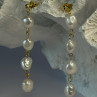 925 Sterling Silver Gold Plated Pearl Earrings Length 2.30 Inch