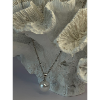 925 Sterling Silver Pearl Necklace Length 18 inch