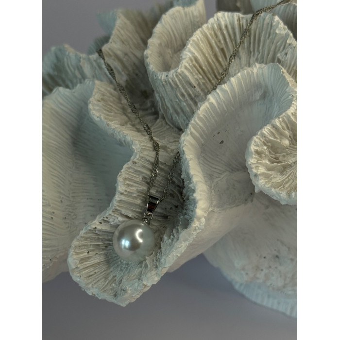 925 Sterling Silver Pearl Necklace Length 18 inch