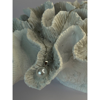 925 Sterling Silver Pearl Necklace Length 18 inch