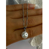 925 Sterling Silver Pearl Necklace Length 18 inch