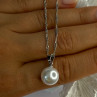 925 Sterling Silver Pearl Necklace Length 18 Inch