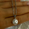 925 Sterling Silver Pearl Necklace Length 18 Inch