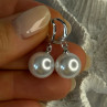 925 Sterling Silver Pearl Earrings Length 1.10 Inch