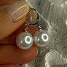 925 Sterling Silver Pearl Earrings Length 1.10 Inch
