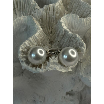 925 Sterling Silver Pearl Earrings Length 1.10 inch