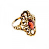 925 Sterling Silver Gold Plated Almandine Openwork Ring Size 9